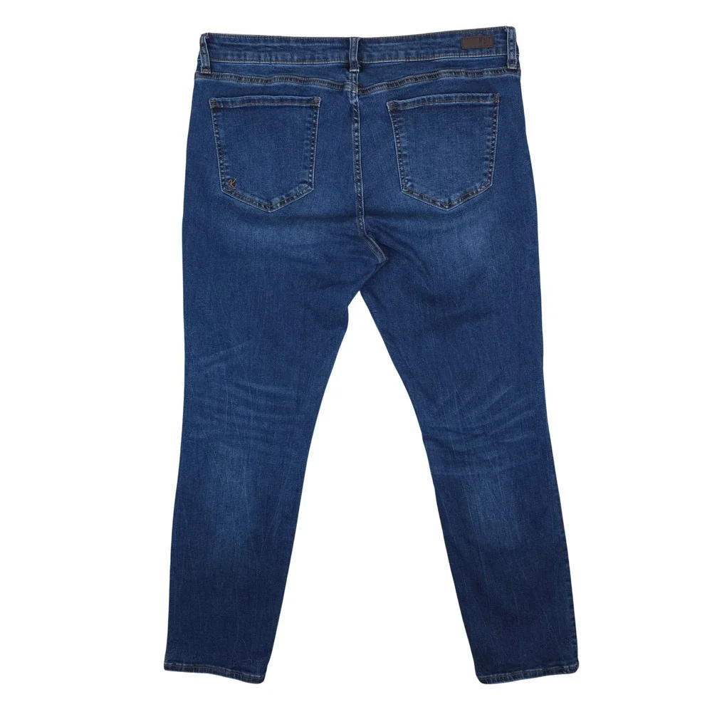 KUT from the Kloth‎ Jeans Womens 14 Blue Slouchy Boyfriend Dark Wash Whiskering